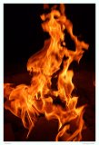 Feuer und Flammen. Die Flammen verzehren sich nach mehr