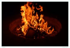 Feuer und Flammen. Die Flammen verzehren sich nach mehr