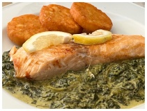 Lachs auf Spinat